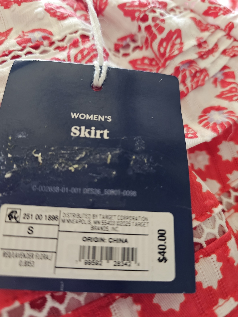 Roller Rabbit Red & White Printed Ruffle Midi Skirt - Picture 2 of 5
